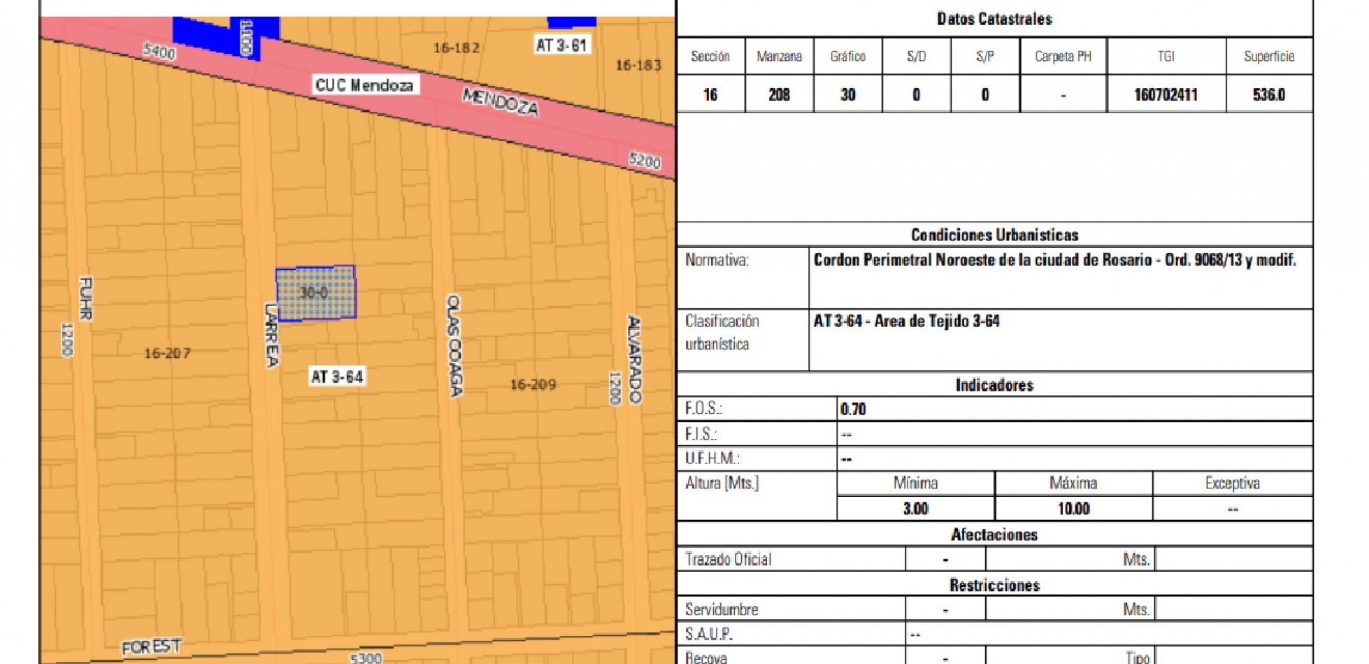 Terreno en Venta  - Larrea 1200 Oportunidad - A Metros De Mendoza 18,00 metros de frente -  Apto Para Construir  Pb +2 Pisos 